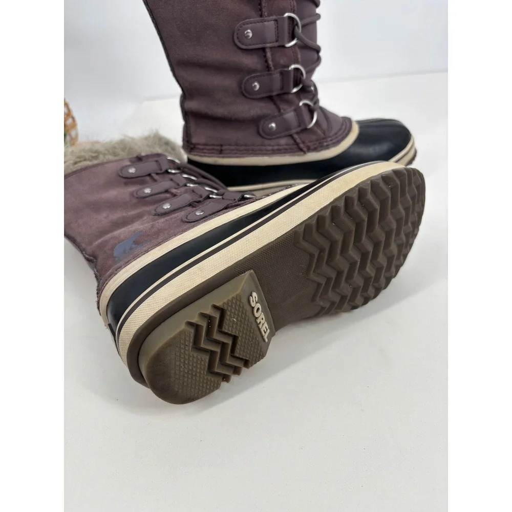 Sorel Snow Boots Kids 2 Purple Joan‎ of Arctic Waterproof Faux Fur NY1966-574